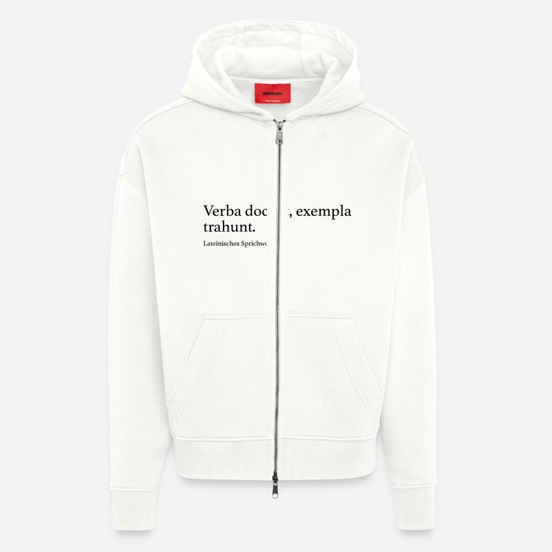 Verba docent, exempla trahunt. - Zip Hoodie - made by SPREAD - OFF WHITE