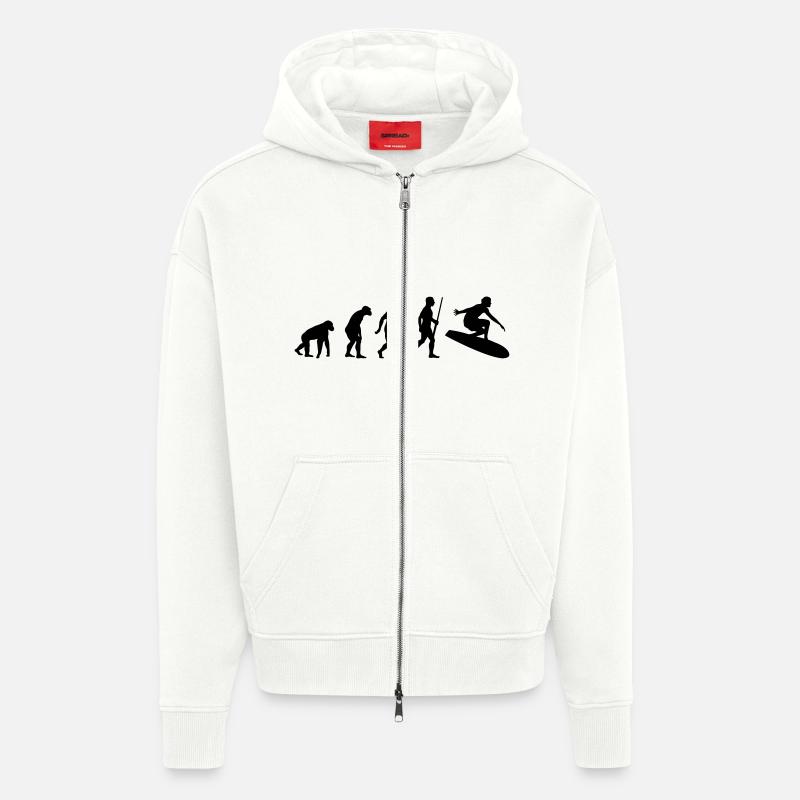 Surf Evolution - Zip Hoodie - made by SPREAD - OFF WHITE