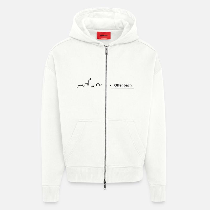 offenbach_main skyline - Zip Hoodie - made by SPREAD - OFF WHITE