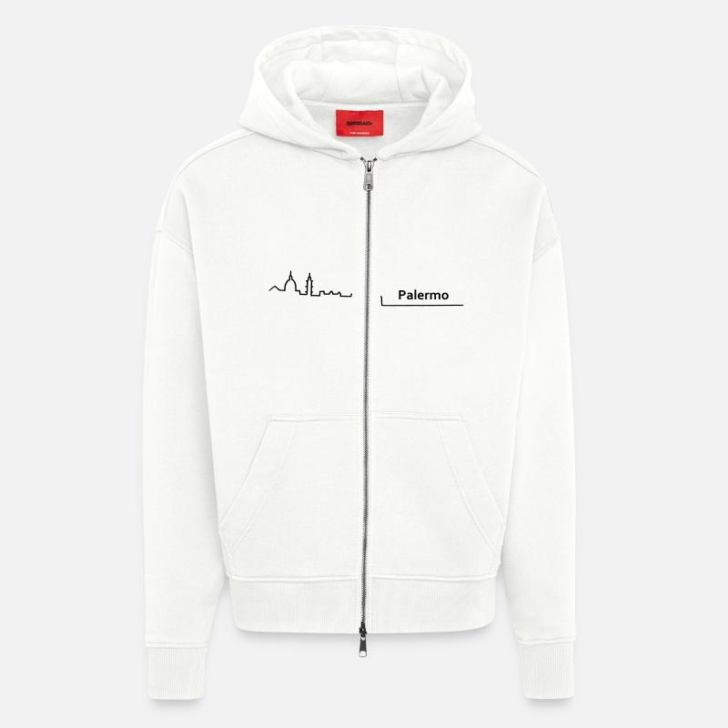 palerme horizon - Veste à capuche bio épaisse oversize fabriqué en UE - OFF WHITE