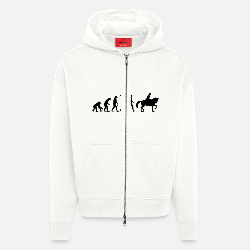 Evolution Riding horse - Zip Hoodie - made by SPREAD - OFF WHITE