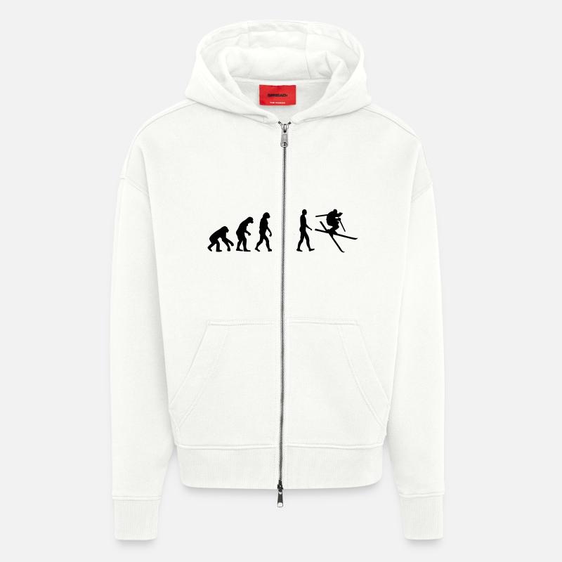 Évolution Ski - Veste à capuche bio épaisse oversize fabriqué en UE - OFF WHITE