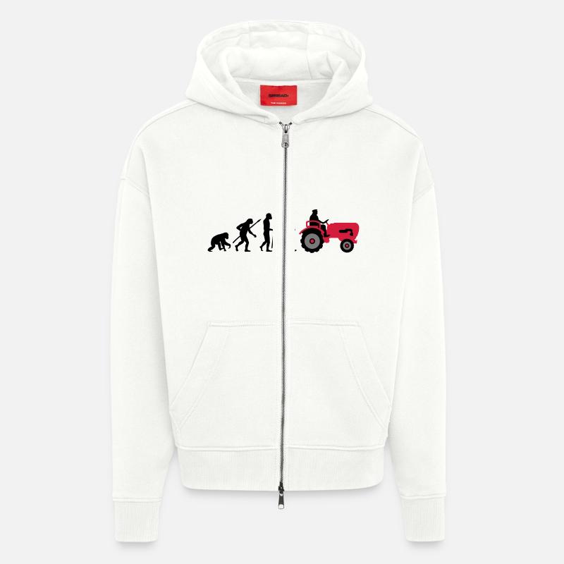 evolution_bauer_mit_traktor_032013_a_3c - Zip Hoodie - made by SPREAD - OFF WHITE