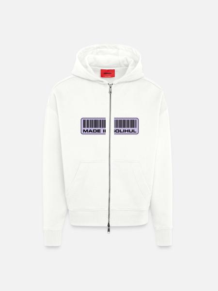 made-in-Solihul - Veste à capuche bio épaisse oversize fabriqué en UE - OFF WHITE