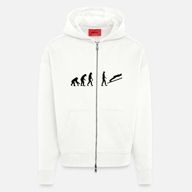 Évolution Saut à ski - Veste à capuche bio épaisse oversize fabriqué en UE - OFF WHITE