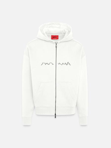 Skyline Mainz - Zip Hoodie - made by SPREAD - OFF WHITE