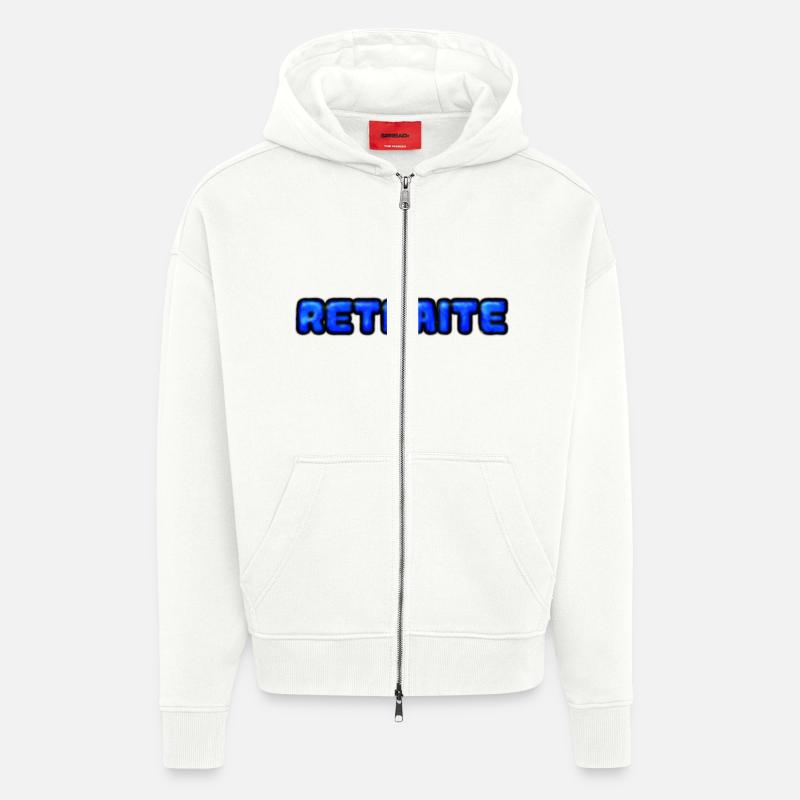 RETRAITE. RETRAITE. RETRAITEE. RETRAITE - Veste à capuche bio épaisse oversize fabriqué en UE - OFF WHITE