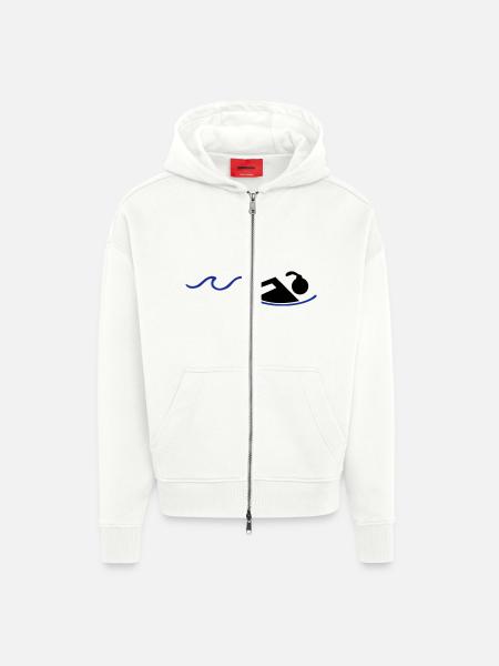 nageur - Veste à capuche bio épaisse oversize fabriqué en UE - OFF WHITE