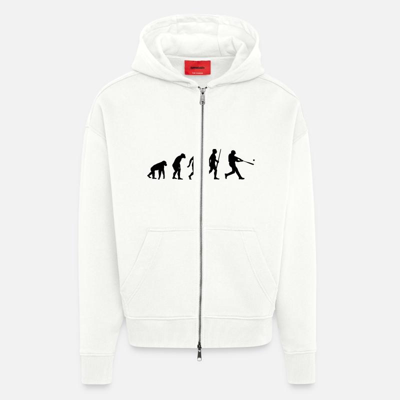 Baseball Evolution - Zip Hoodie - made by SPREAD - OFF WHITE
