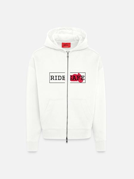 Ride Safe - Zip Hoodie - made by SPREAD - OFF WHITE