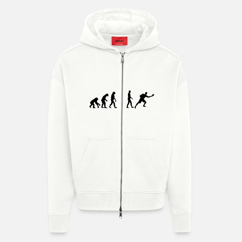 Évolution Ping-pong - Veste à capuche bio épaisse oversize fabriqué en UE - OFF WHITE