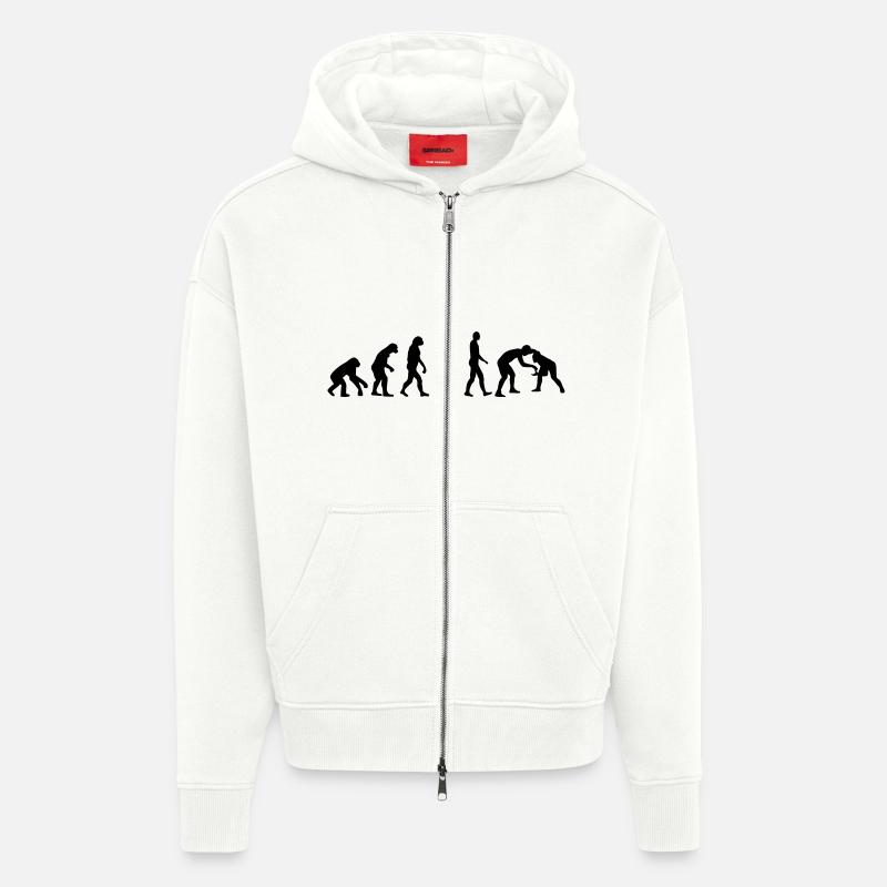 Évolution Lutte - Veste à capuche bio épaisse oversize fabriqué en UE - OFF WHITE