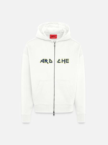 ardèche 3 couleurs - Veste à capuche bio épaisse oversize fabriqué en UE - OFF WHITE