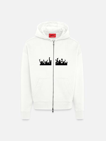 Menschen Jubel Bierflaschen - Zip Hoodie - made by SPREAD - OFF WHITE