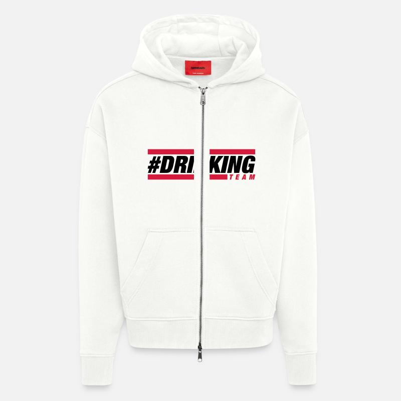 drinking_team_au2 - Zip Hoodie - made by SPREAD - OFF WHITE