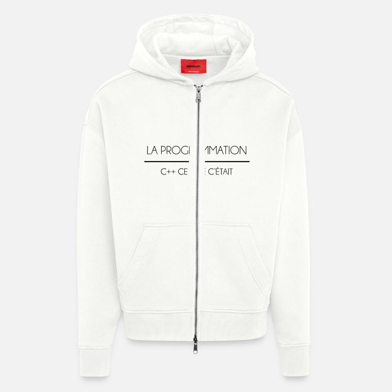 Programmation C++ - Veste à capuche bio épaisse oversize fabriqué en UE - OFF WHITE