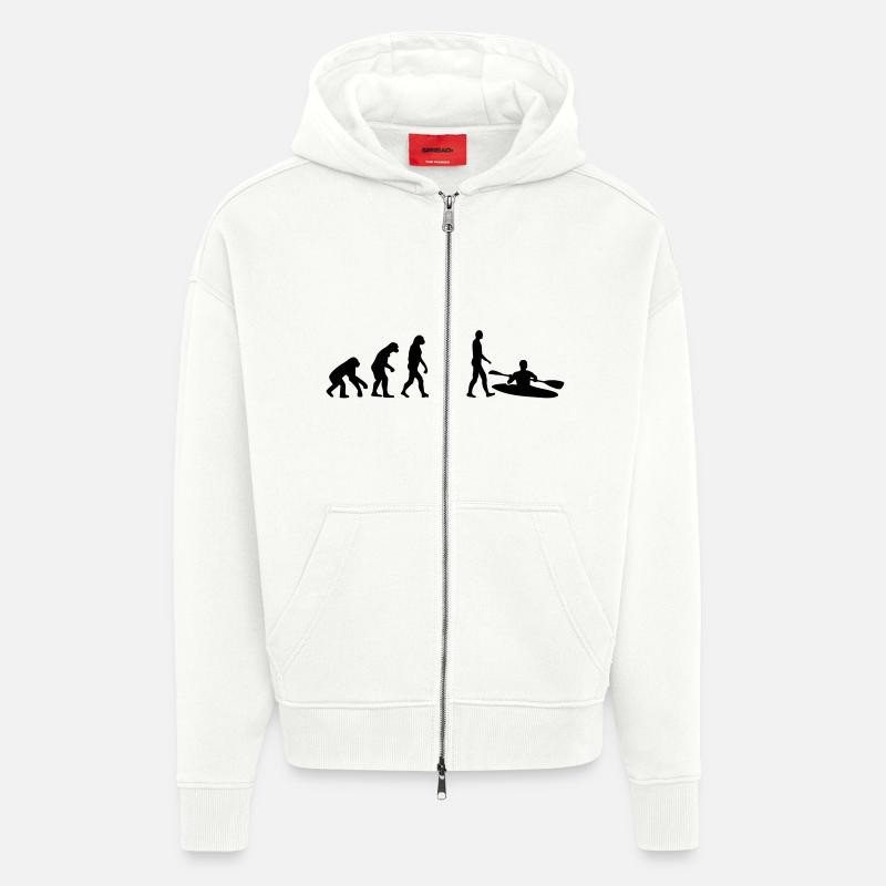 Evolution Kayak - Zip Hoodie - made by SPREAD - OFF WHITE