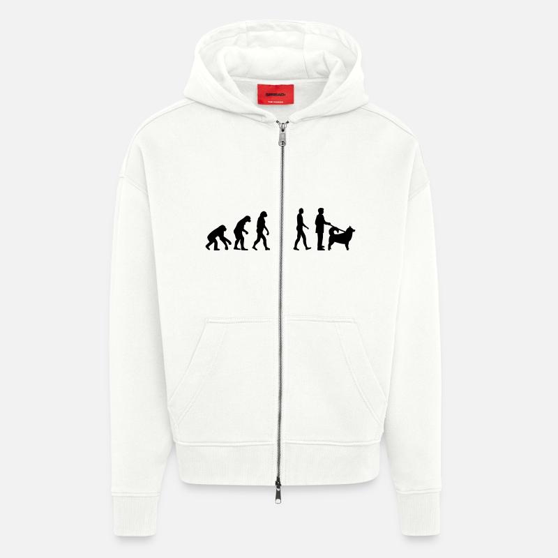Alaskan Malamute - Veste à capuche bio épaisse oversize fabriqué en UE - OFF WHITE