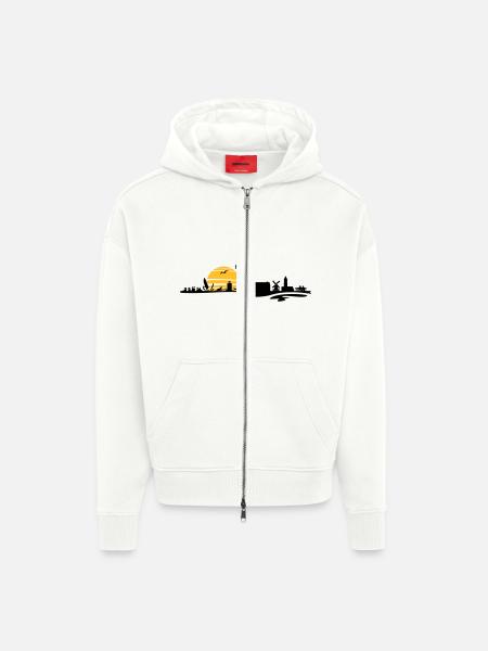 Skyline - Föhr - Zip Hoodie - made by SPREAD - OFF WHITE