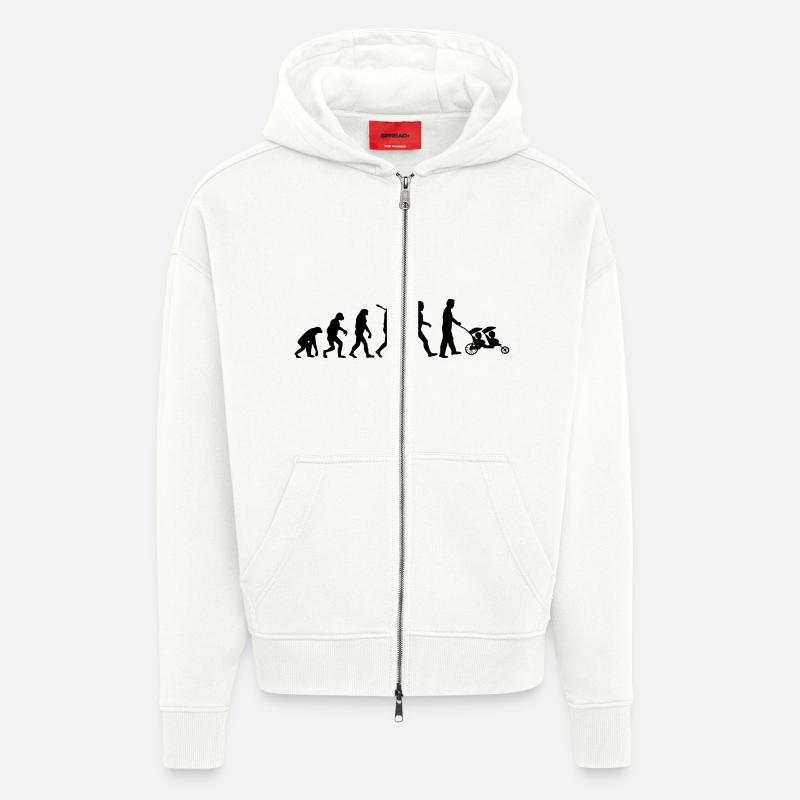 evolution daddy jumeaux - Veste à capuche bio épaisse oversize fabriqué en UE - OFF WHITE