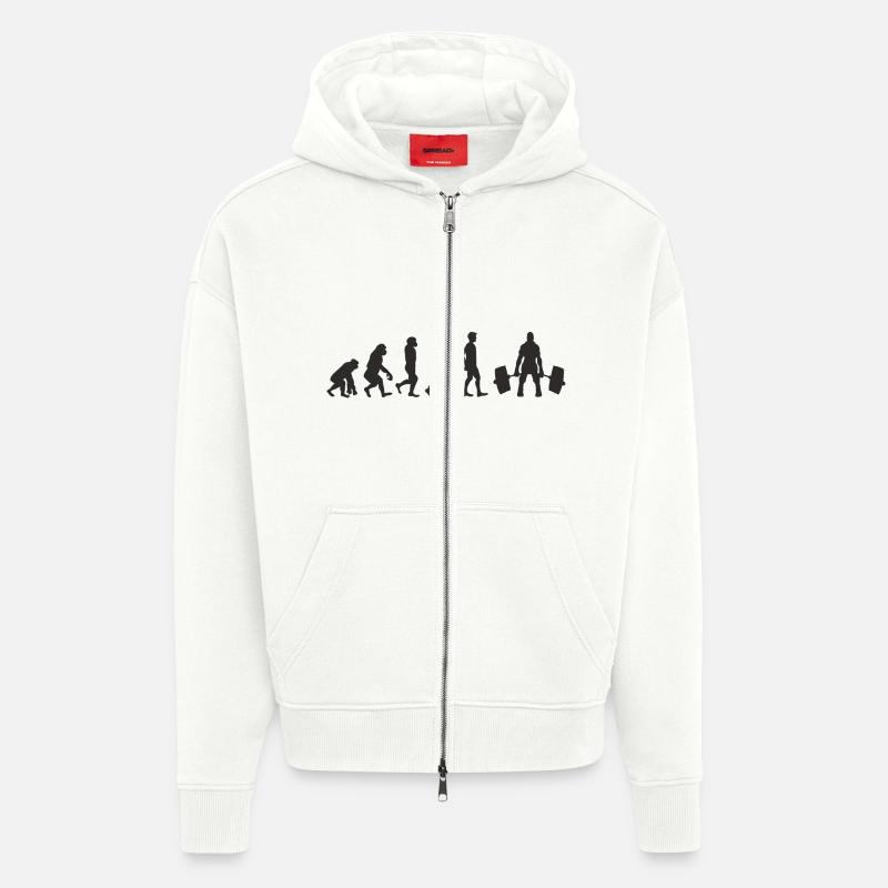 Evolution Weight Lifting - Veste à capuche bio épaisse oversize fabriqué en UE - OFF WHITE