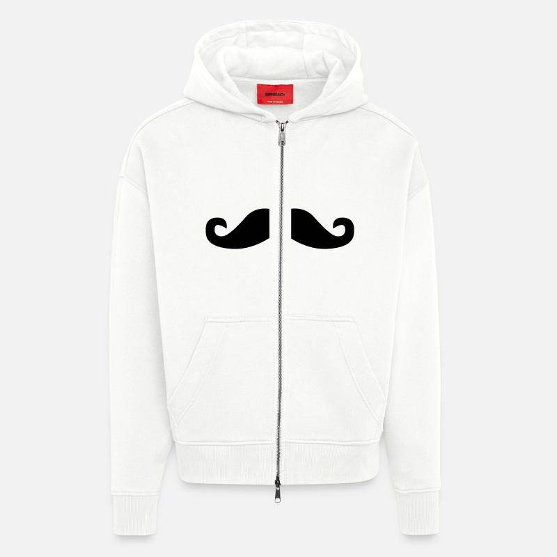 Schnurrbart - Zip Hoodie - made by SPREAD - OFF WHITE