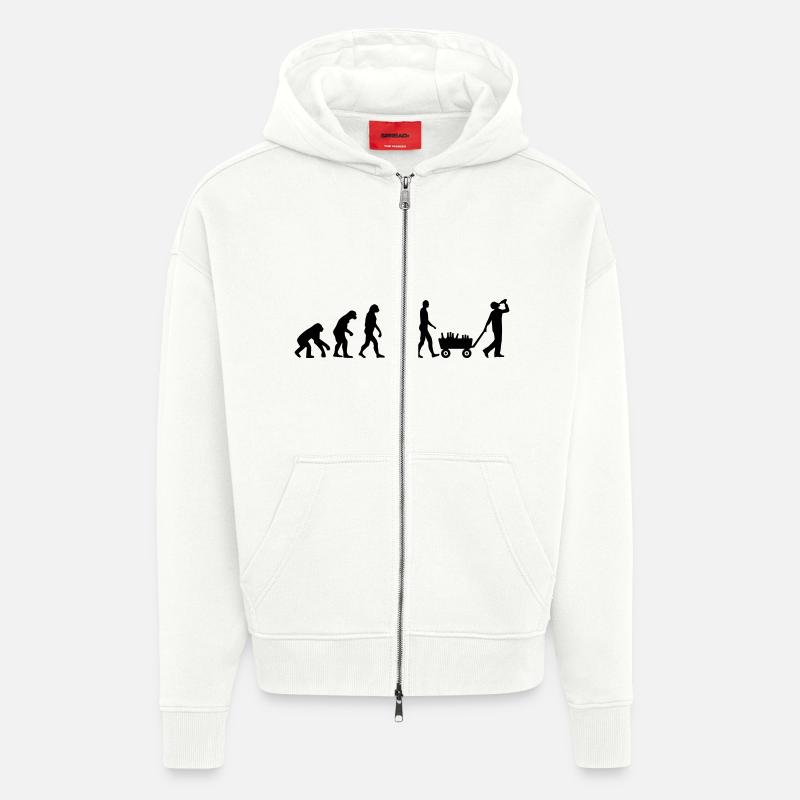 Évolution Alcool - Veste à capuche bio épaisse oversize fabriqué en UE - OFF WHITE