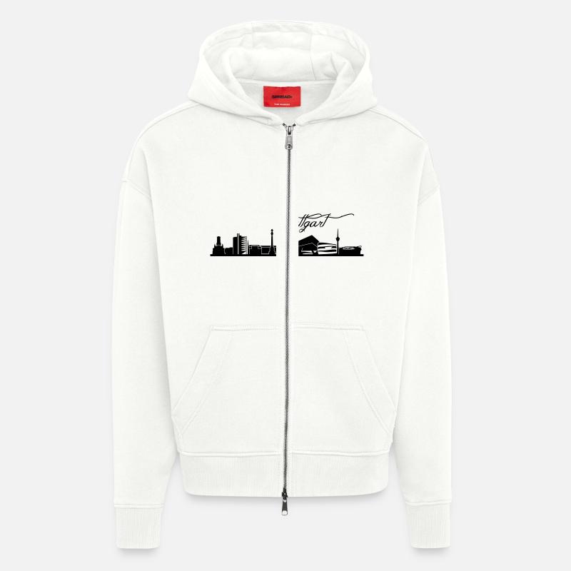 Stuttgarter Skyline - Zip Hoodie - made by SPREAD - OFF WHITE