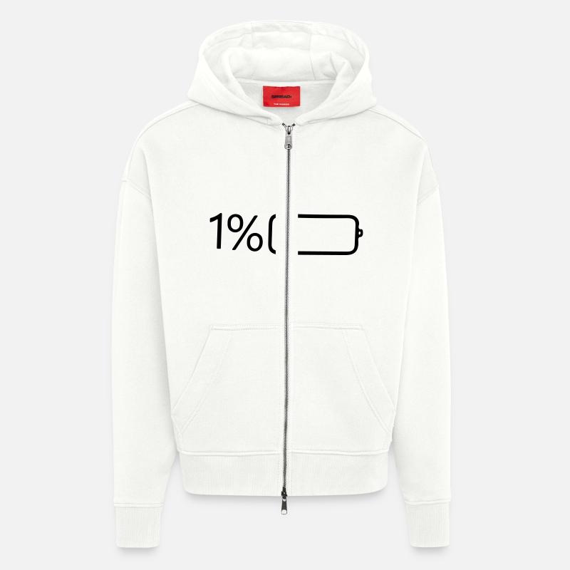 1 pour cent de puissance - Veste à capuche bio épaisse oversize fabriqué en UE - OFF WHITE