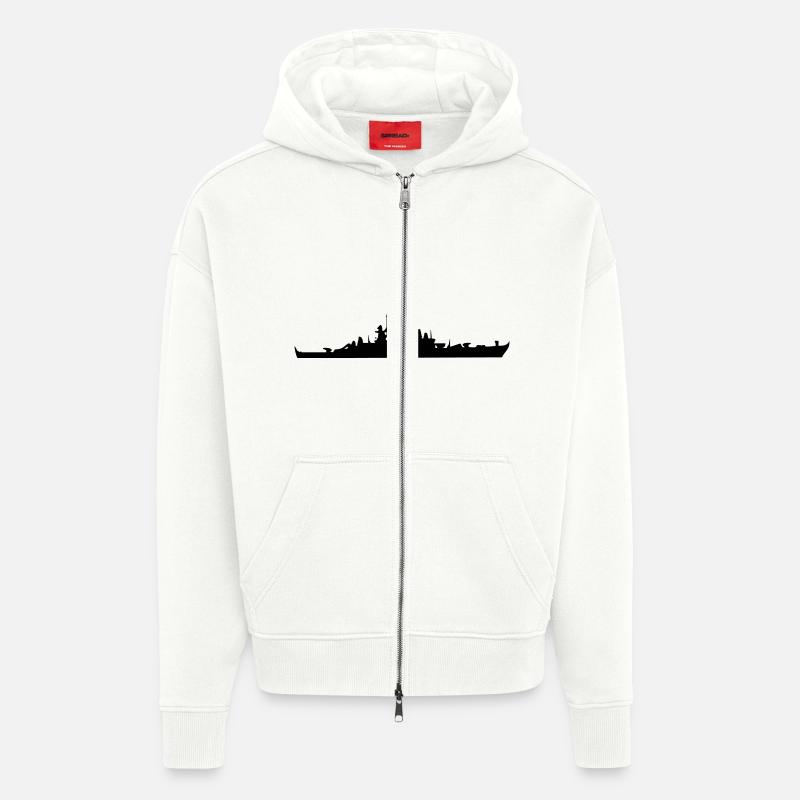 Vector Navy Kriegsschiff Silhouette - Zip Hoodie - made by SPREAD - OFF WHITE