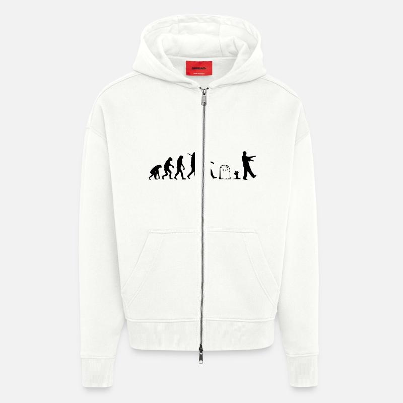 Evolution - Veste à capuche bio épaisse oversize fabriqué en UE - OFF WHITE