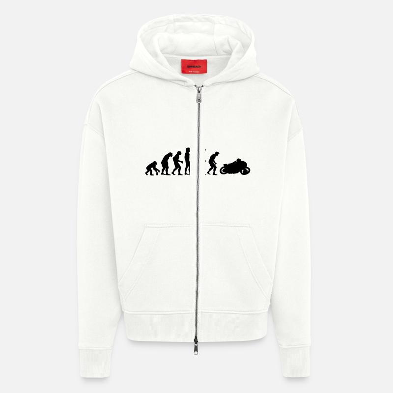 motorcycle evolution - Veste à capuche bio épaisse oversize fabriqué en UE - OFF WHITE