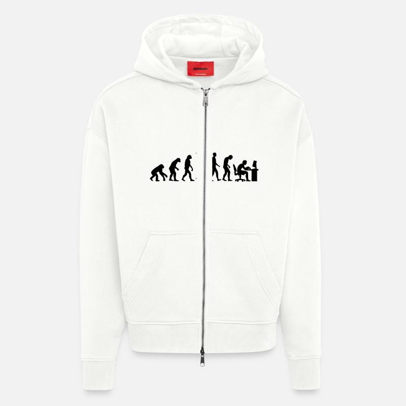 Evolution computer - Zip Hoodie - made by SPREAD - OFF WHITE