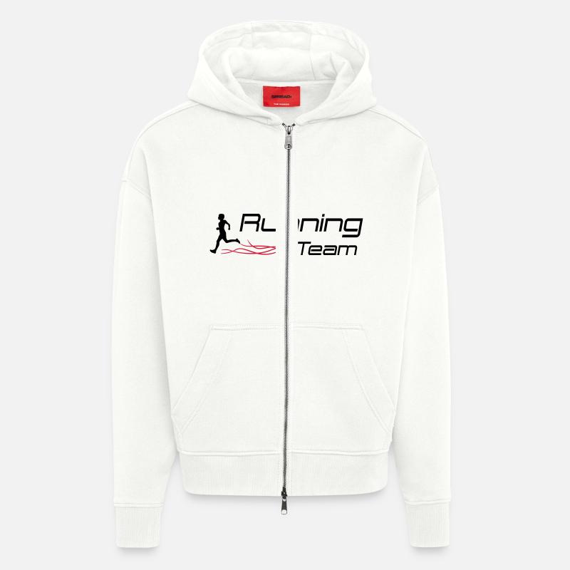 équipe de course - Veste à capuche bio épaisse oversize fabriqué en UE - OFF WHITE