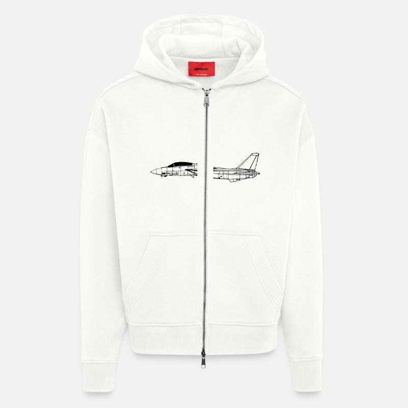 f14_vec_1 de - Zip Hoodie - made by SPREAD - OFF WHITE
