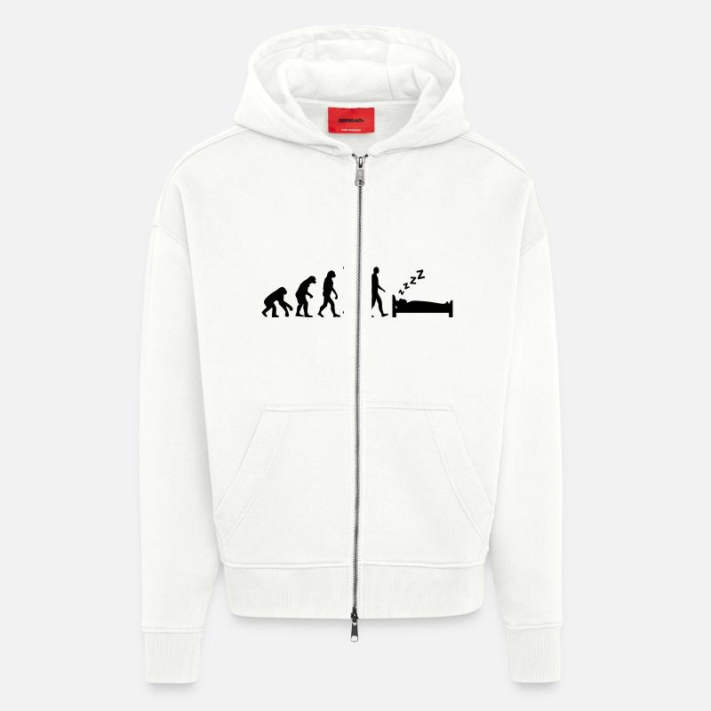 Evolution Dormir - Veste à capuche bio épaisse oversize fabriqué en UE - OFF WHITE