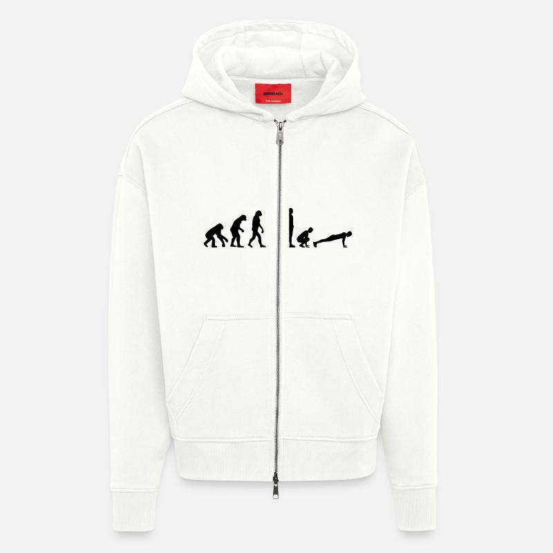 Evolution Burpees - Zip Hoodie - made by SPREAD - OFF WHITE