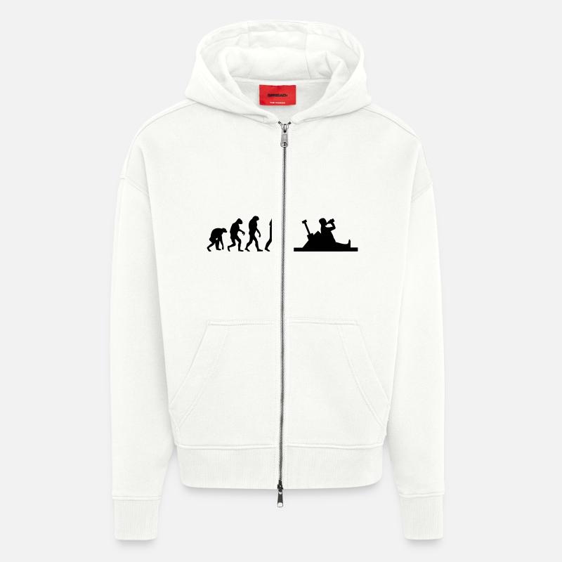 baustelle evolution - Zip Hoodie - made by SPREAD - OFF WHITE