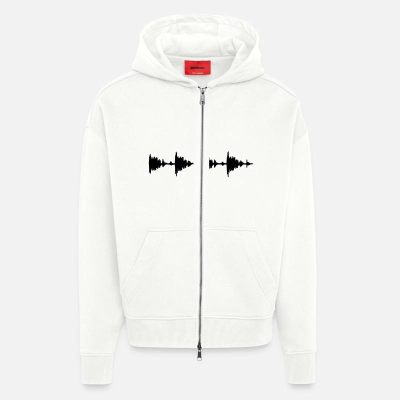Waveform - Sample - Drumloop - Veste à capuche bio épaisse oversize fabriqué en UE - OFF WHITE