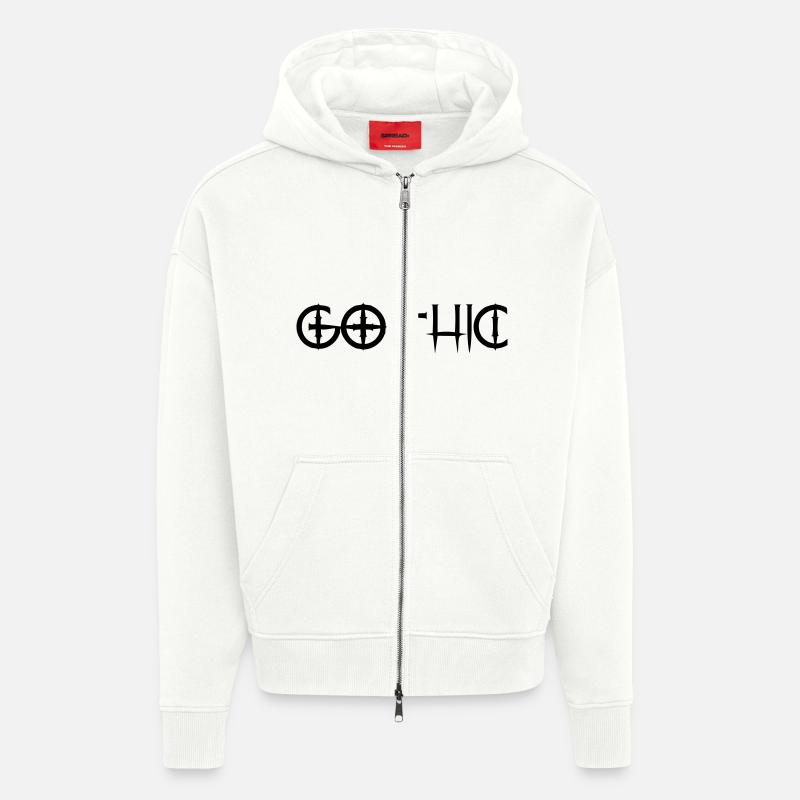 gothic - Veste à capuche bio épaisse oversize fabriqué en UE - OFF WHITE