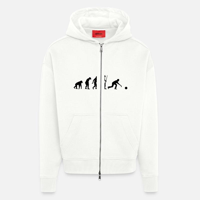 L'évolution du bowling - Veste à capuche bio épaisse oversize fabriqué en UE - OFF WHITE