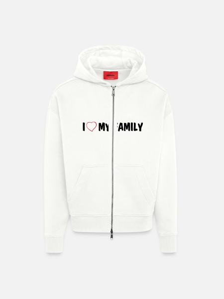I love my family - Zip Hoodie - made by SPREAD - OFF WHITE