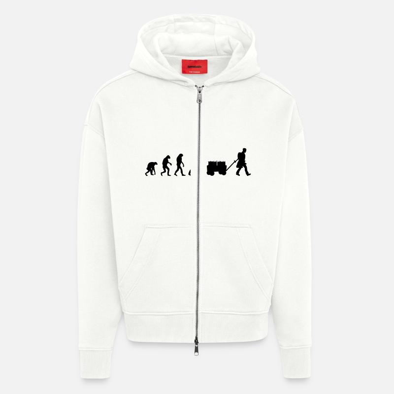 beer evolution - Veste à capuche bio épaisse oversize fabriqué en UE - OFF WHITE