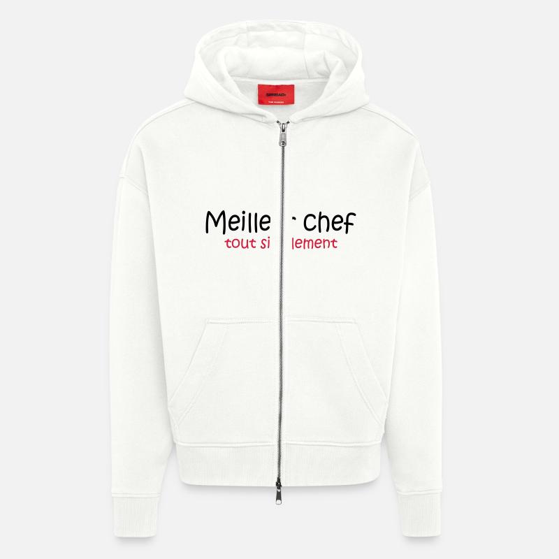 Meilleur chef tout simplement - Veste à capuche bio épaisse oversize fabriqué en UE - OFF WHITE