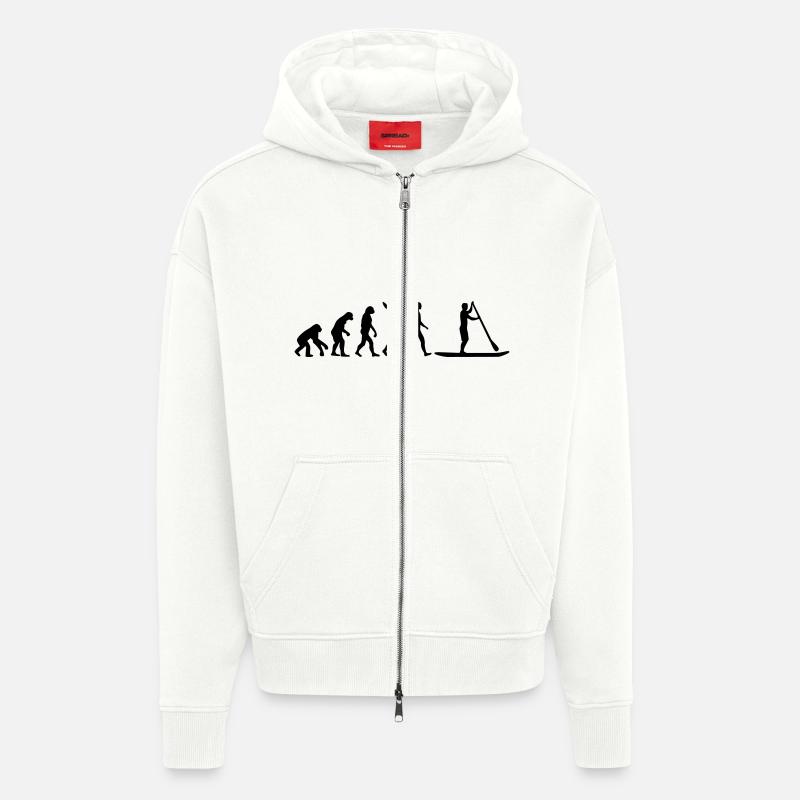Evolution Stand up paddling - Veste à capuche bio épaisse oversize fabriqué en UE - OFF WHITE