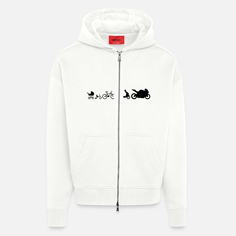 Motorrad Evolution em582 - Zip Hoodie - made by SPREAD - OFF WHITE