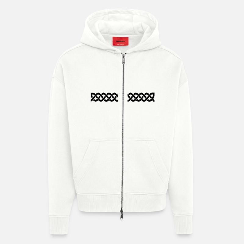 Bordure celtique - Veste à capuche bio épaisse oversize fabriqué en UE - OFF WHITE