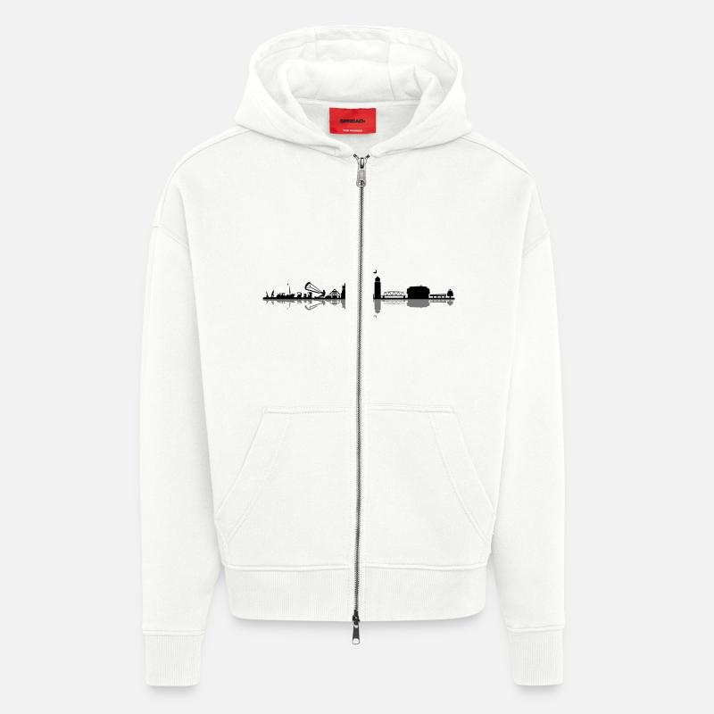 Skyline - Zingst - Zip Hoodie - made by SPREAD - OFF WHITE