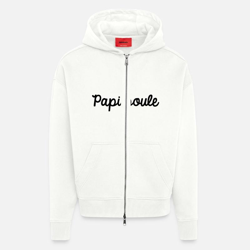 Papi poule - Veste à capuche bio épaisse oversize fabriqué en UE - OFF WHITE