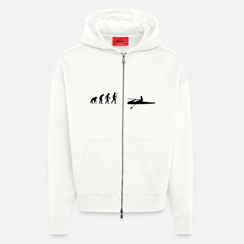 Rower Evolution - Zip Hoodie - made by SPREAD - OFF WHITE